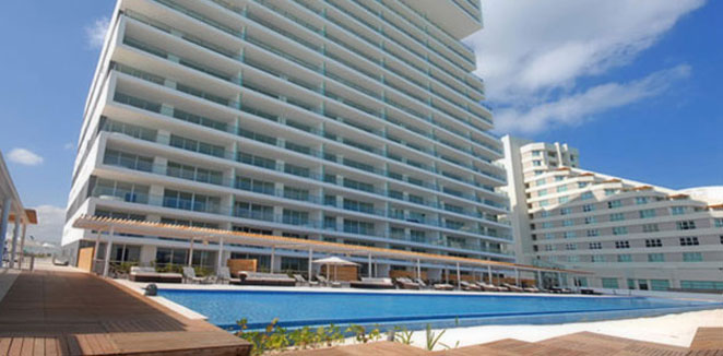 Luxury condominiums in the hotel zone of Cancun